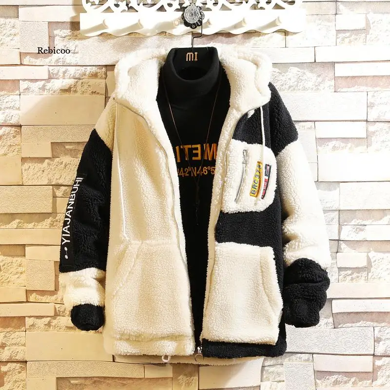 Bomber Jacket Uomo Inverno Spesso Caldo Pile Teddy Coat Per Uomo Sportwear Tuta Uomo Soffice Pile Felpe Con Cappuccio Cappotto