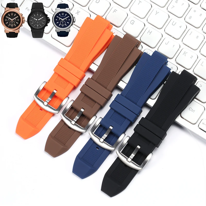 Silicone Adatto Per Cinturino Michael Kors Mk9019 Mk8295 Mk8492 Mk9020 Bracciale In Gomma Morbida Impermeabile Subacqueo 29Mm * 13Mm Cinturino