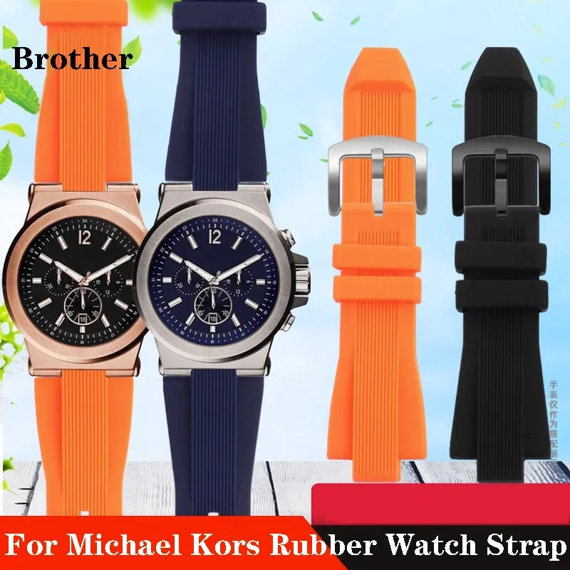 Silicone Morbido Per Cinturino Michael Kors Mk9019 Mk8295 Mk8492 Mk9020 Bracciale In Gomma Morbida Impermeabile Diving 29Mm * 13Mm Cinghie