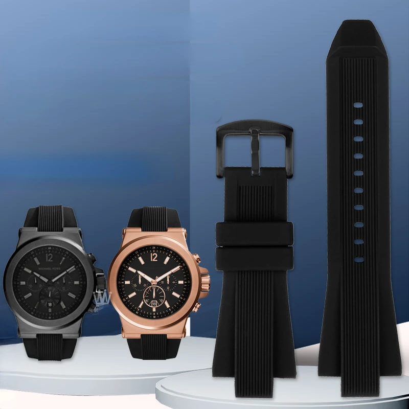 Per Michael Kors Mk8184 8729 9020 Interfaccia Convessa Speciale Accessori Per Cinturini In Gomma Siliconica Di Alta Qualità Durevoli