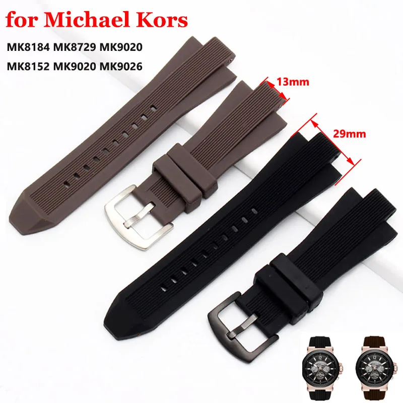 Cinturino 29Mm X 13Mm Per Michael Kors Mk8184 Mk8729 Mk9020 Mk8152 Mk9020 Mk9026 Accessori Per Bracciali Cinturino In Silicone 13*29Mm