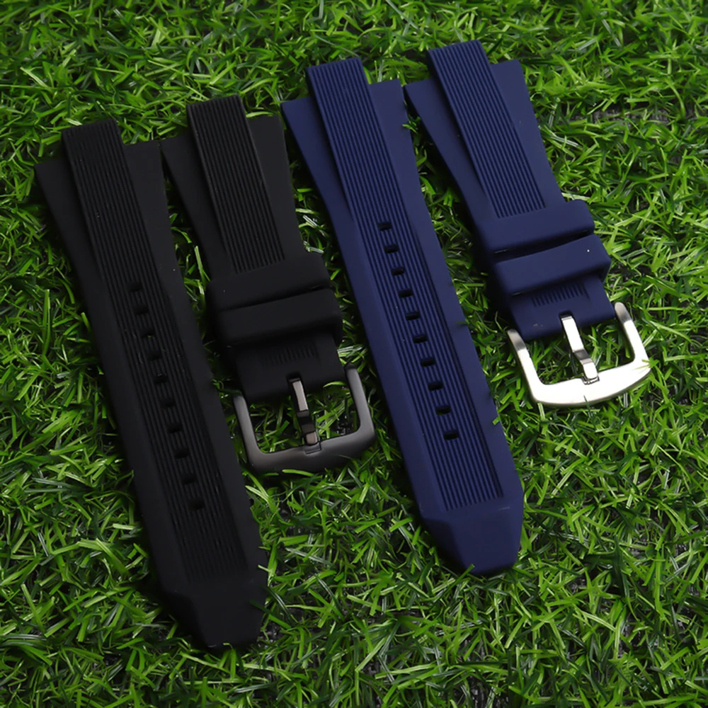 Cinturino Orologio In Gomma 29Mm Per Misura Michael Kors Mk9019 Mk8295 Mk8492 Mk9020 Mk9020 Nero Blu