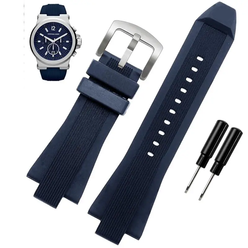 Pcavo 29X13Mm Cinturino Per Orologio Concavo Convesso In Gomma Siliconica Per Michael Kors Mk9019 Mk8295 Mk8492 Mk9020 Mk9020