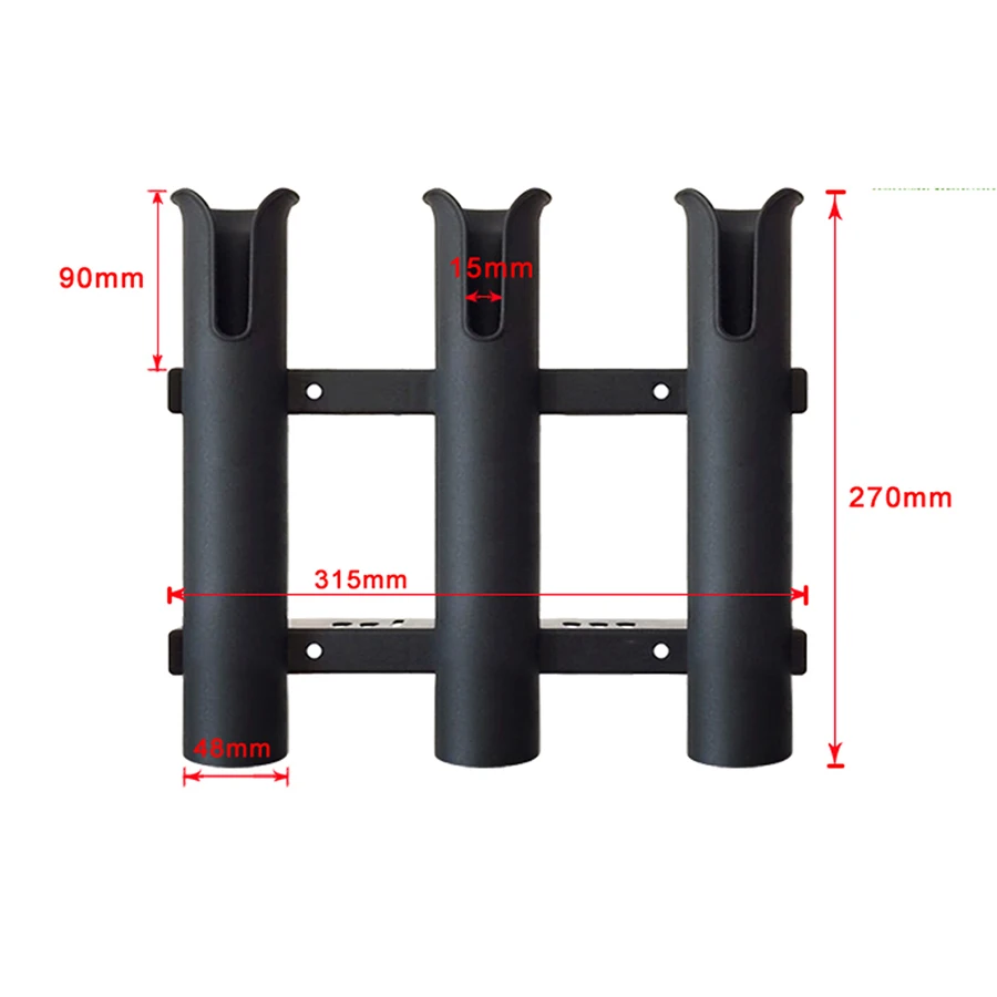 Marine Boat Yacht Kayak Fishing Vertical 3 Link Rod Holder Organizer Pole Tube Mount Staffa Presa Rack Lure Pinze Storage
