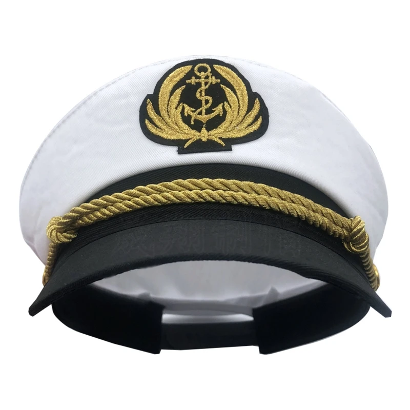 Yacht Captain Hat Navy Marine Hat Regolabile Sailor Captain Costume Men Boat Navy Hat For Adult Kid Uomo Donna