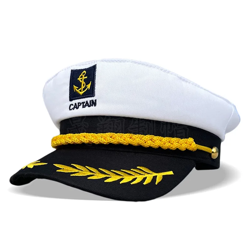 Captain Hats Regolabile White Sealers Navy Marine Admiral Berretti Da Baseball Per Yacht Theme Party Costume Performance Accessory