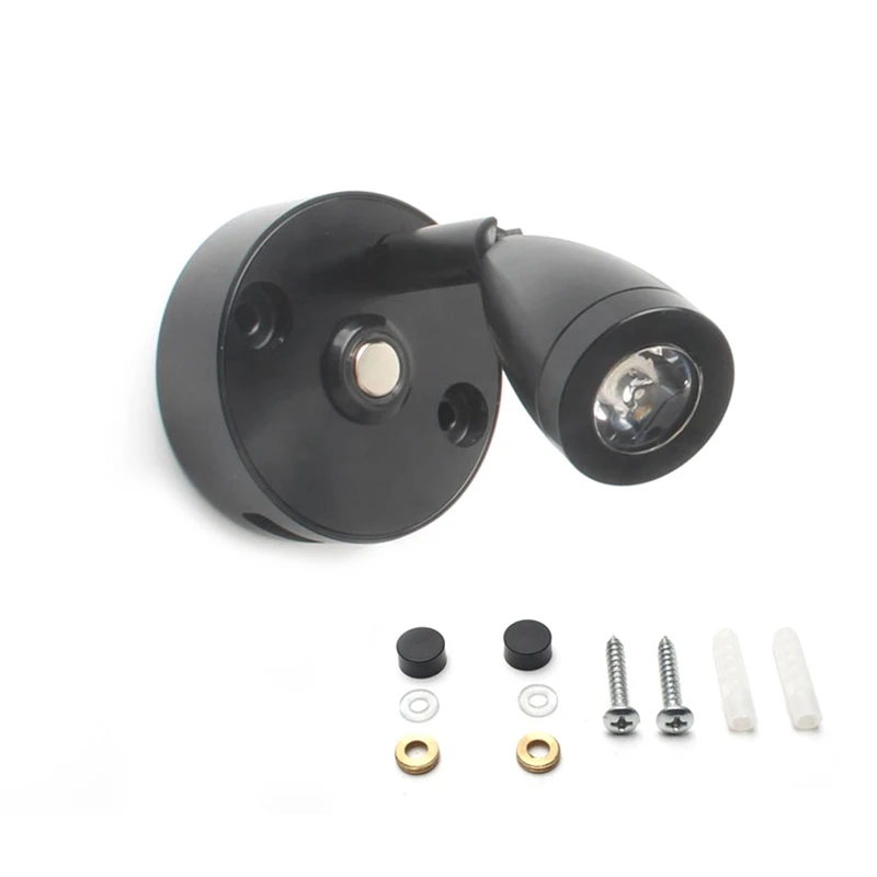 Luce Di Lettura Rotante Touch Dimming Rv Light Porta Di Ricarica Barca Yacht Rv Bianco Caldo (Nero)