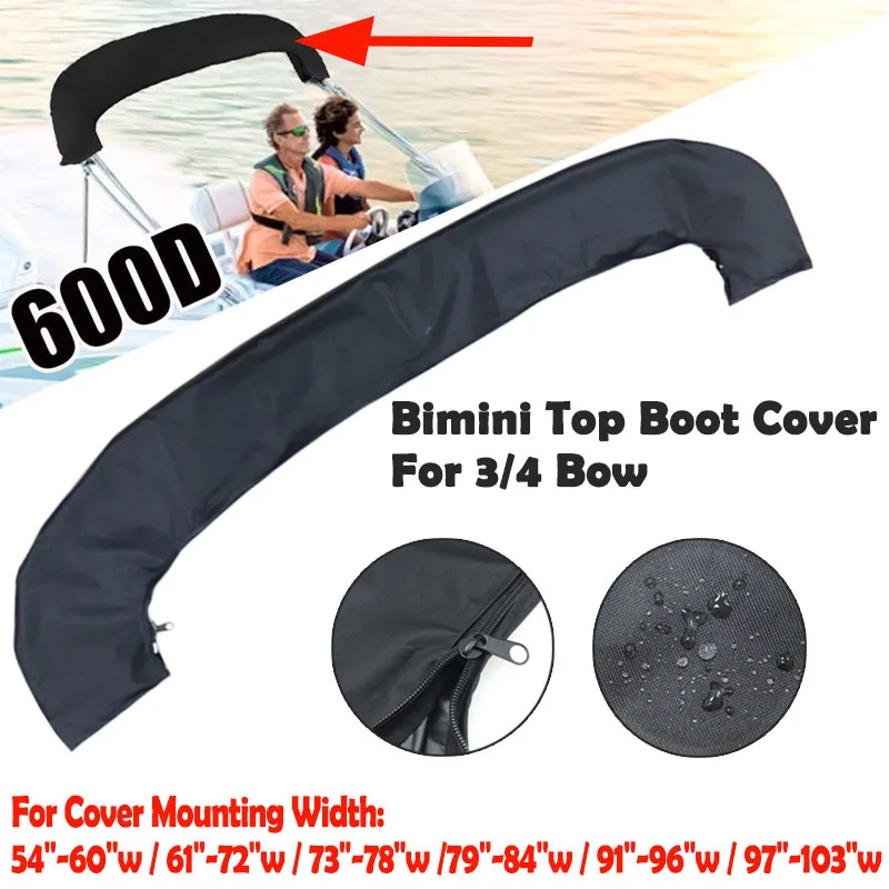 Impermeabile 600D 3/4 Bow Bimini Top Boot Cover No Frame Yacht Boat Cover Con Cerniera Anti Uv Antipolvere Accessori Marini