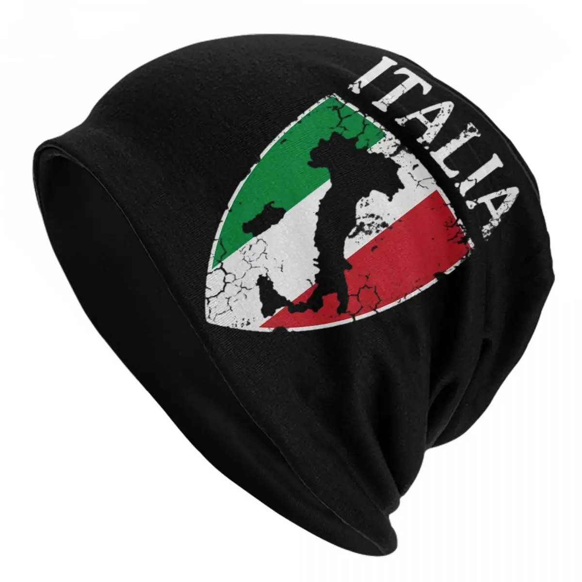Italia Flag Crest Map Italian Italy Italiano Berretti Skullies Cappelli Con Cofano Donna Casual Warm Thermal Elastic Bonnet Knit Hat