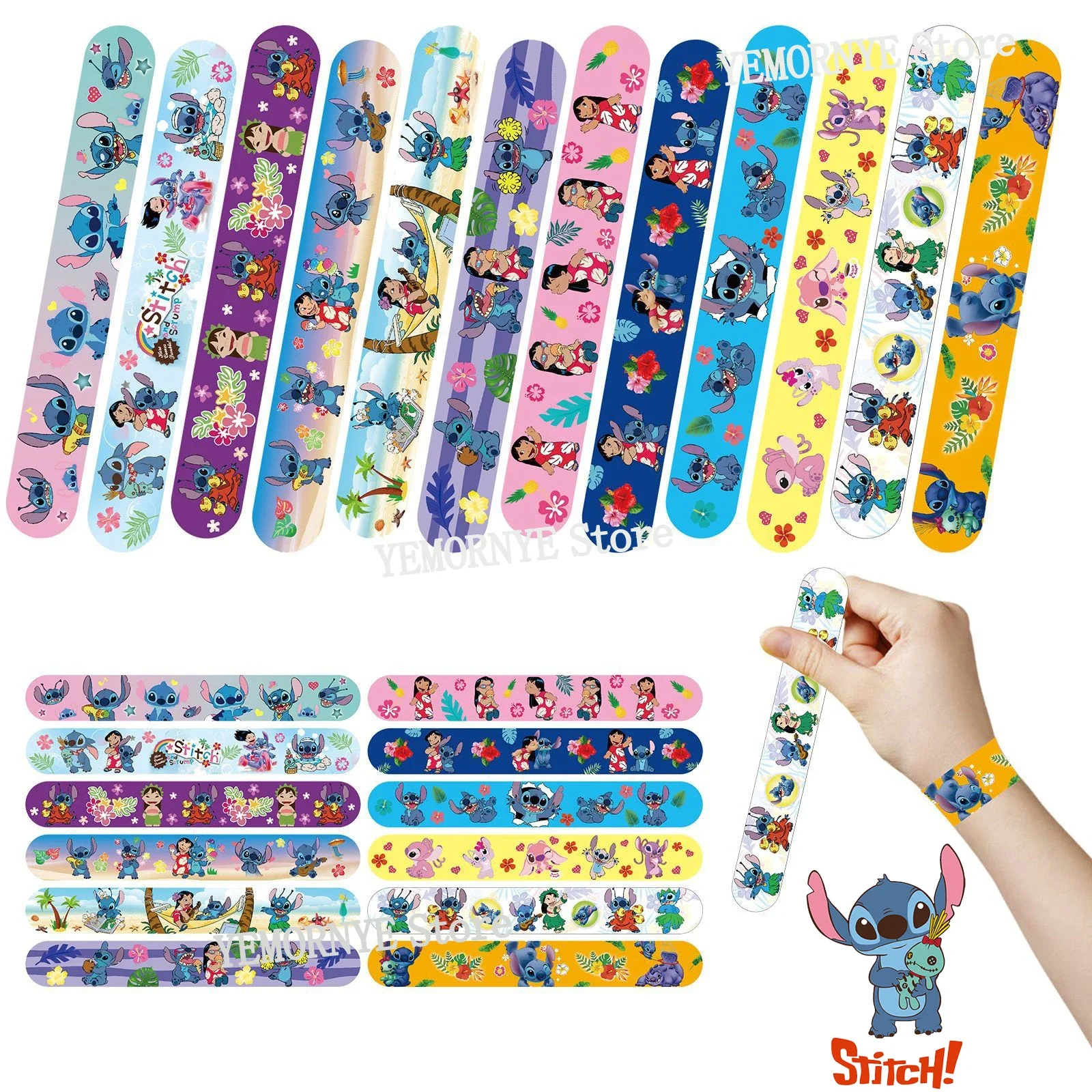Pokemon Stitc Slap Bracciali Figurine Anime Wristband Bambino Pocket Slap Band Puzzle Toys For Boys Girls Birthday Party Gifts Toy