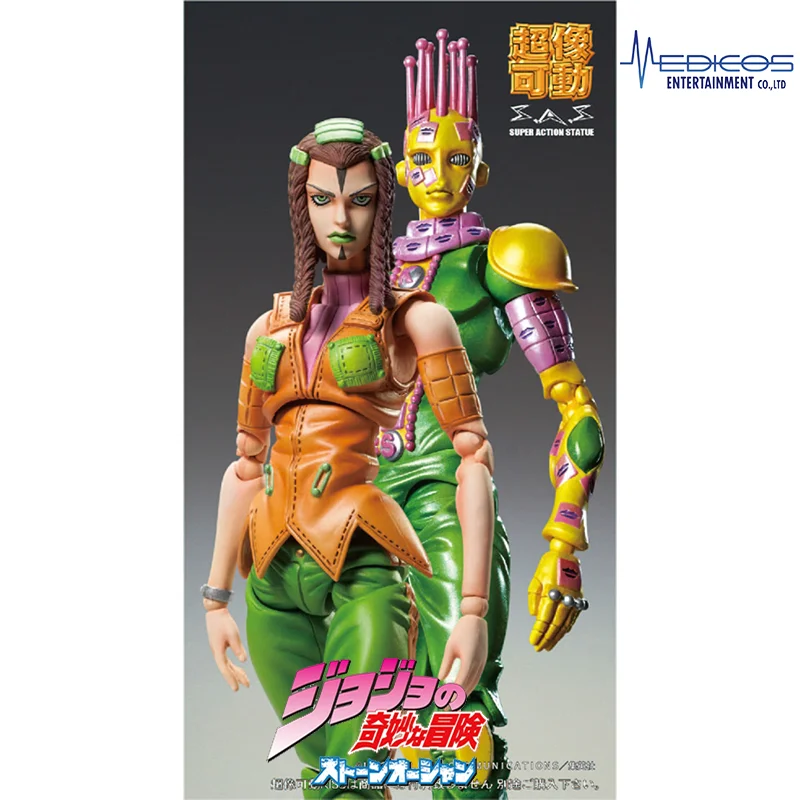 In Magazzino 100% Originale Medicos Jojo Bizarre Adventure Super Action Statue Hermes Ermes Costello Kiss Model Anime Figures Toys
