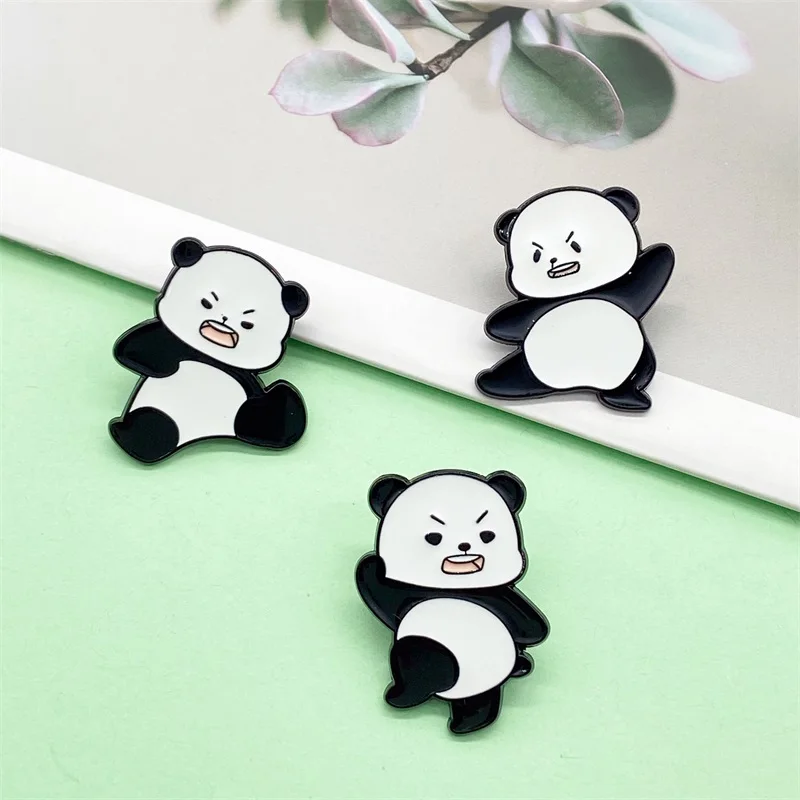 Kung Fu Panda Metal Enamel Brooch Cartoon Cute Animal Badge Best Friend Gift Jewelry Clothing Bag Lapel Pin Accessories