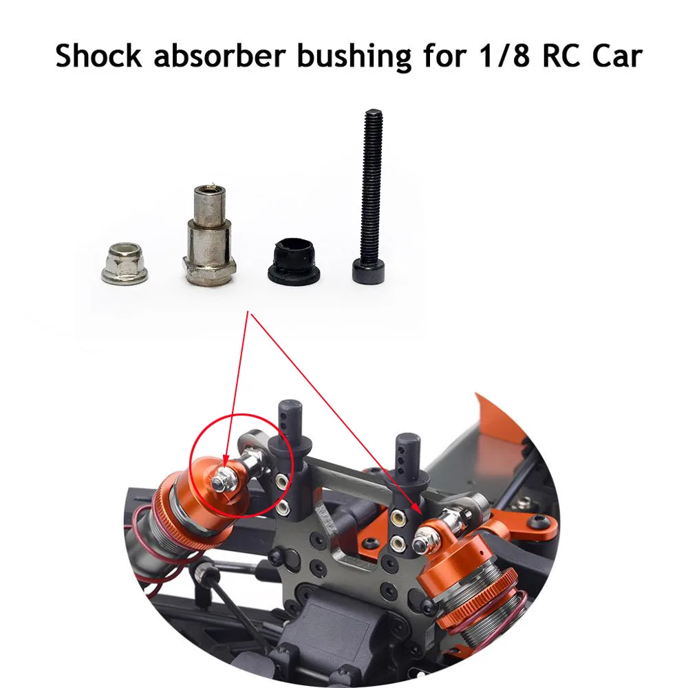 1:8 Tipo Universale Ammortizzatore Boccola Supporto Vite Di Fissaggio Per Zd Racing Hobao Arrma 1/8 Rc Buggy Truggy Monster Cars