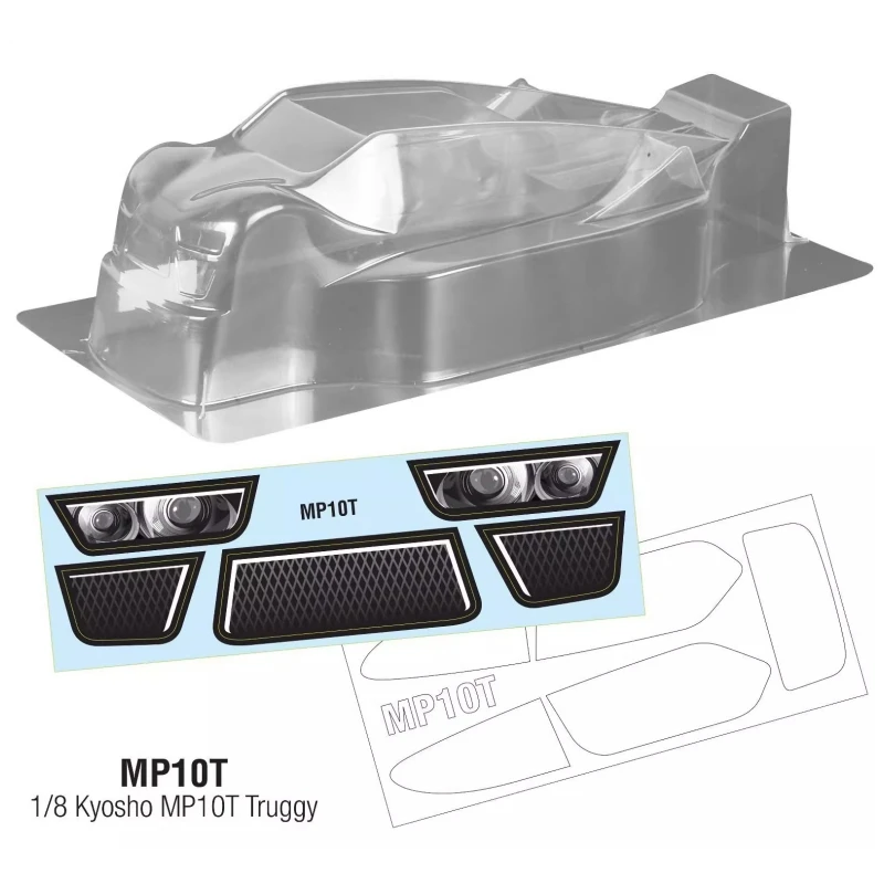 1/8 Kyosho Mp10T Truggy Clear Lexan Body Shell Rc Car Part