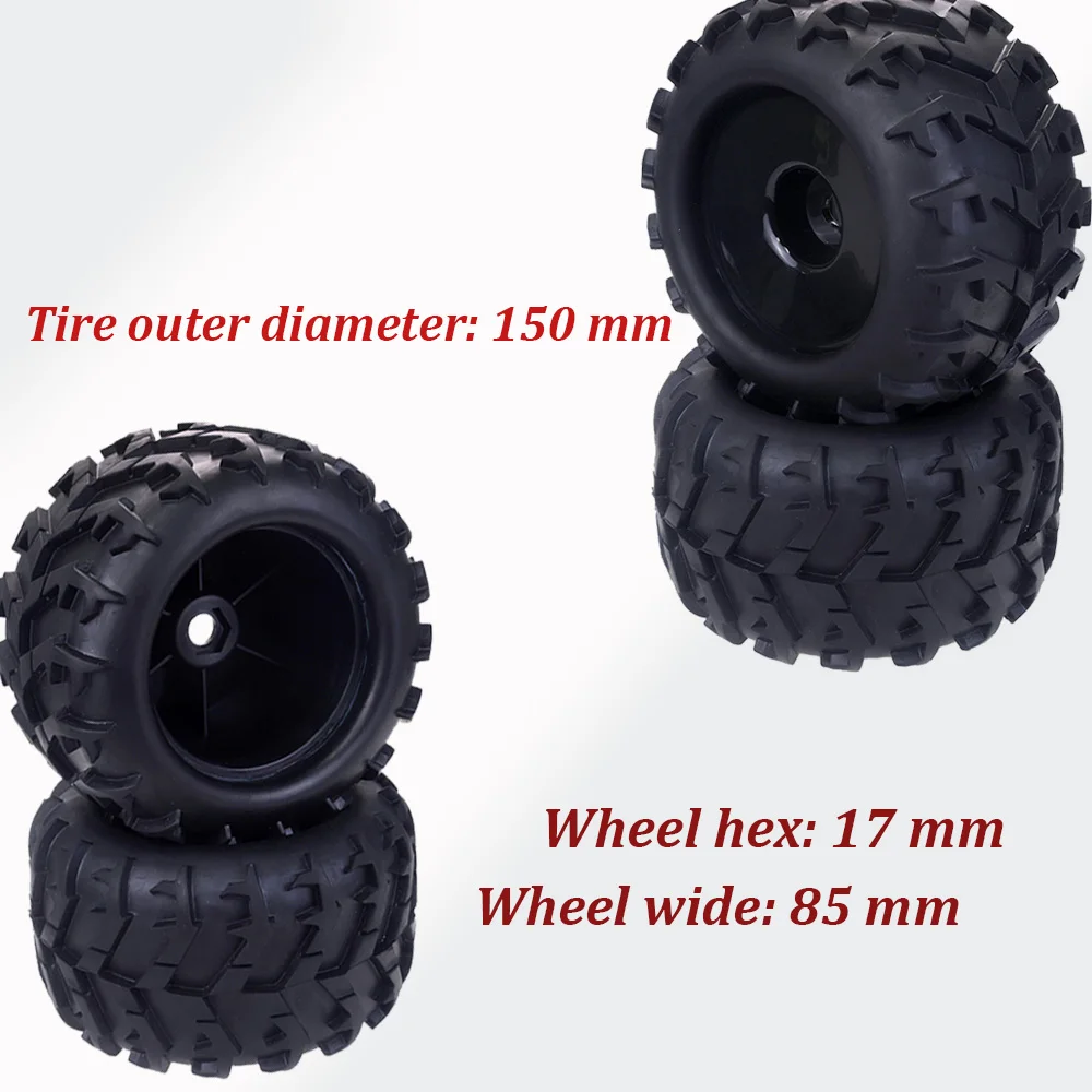 Zd Racing 2/4Pcs Rc Pneumatici Per Ruote 150Mm Monster Truck Tire 17Mm Hex Hub Per 1/8 Rc Car Truggy Wltoys Kyosho Hsp Hobao