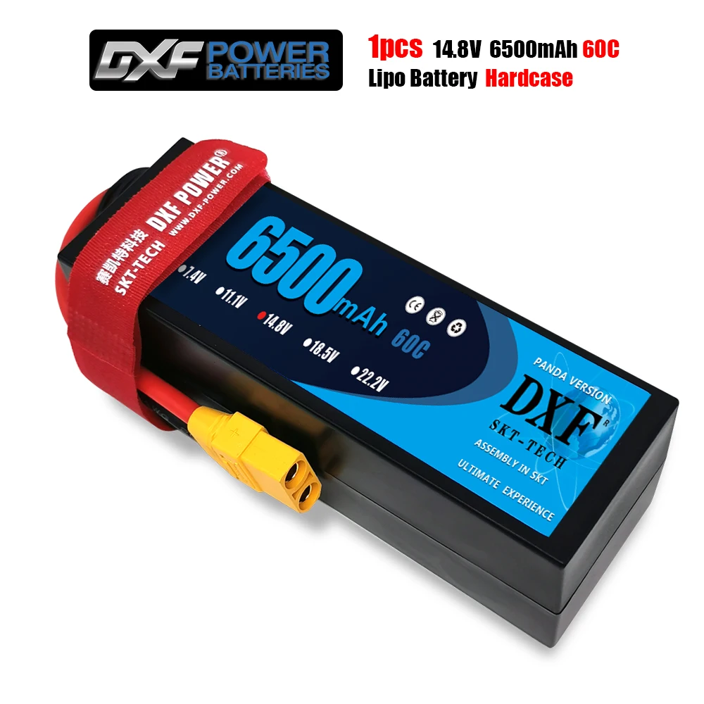2Pcs Dxf Lipo 4S Batteria Hardcase 14.8V 6500Mah 100C/5200Mah 50C/7300Mah 130C/Akku Per 1:8 1:10 Rc Auto E Buggy Truggy Camion Barca