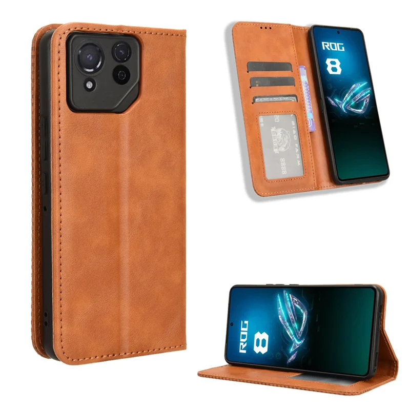Per Asus Rog Phone 8 Pro Custodia Lussuosa Custodia Protettiva Magnetica Retrò In Pelle Per Asus Rog Phone 8 Pro Phone Bags