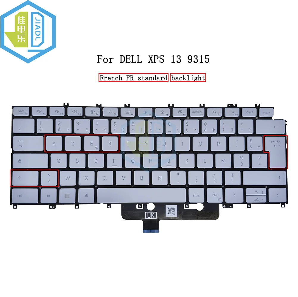 Farsi Arabo Francese Tastiera Notebook Retroilluminazione Per Dell Xps 13 9315 13-9315 Fr Azerty Fs Qwerty 003Jxj 08 Hp05 03Jxj Cn-08Hp05