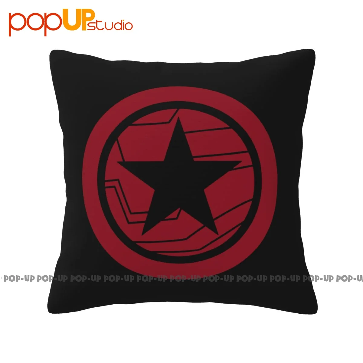 Warm The Falcon And The Winter Soldier Bucky Red Logo Federa Copricuscino Lavabile Personalizzato Di Alta Qualità