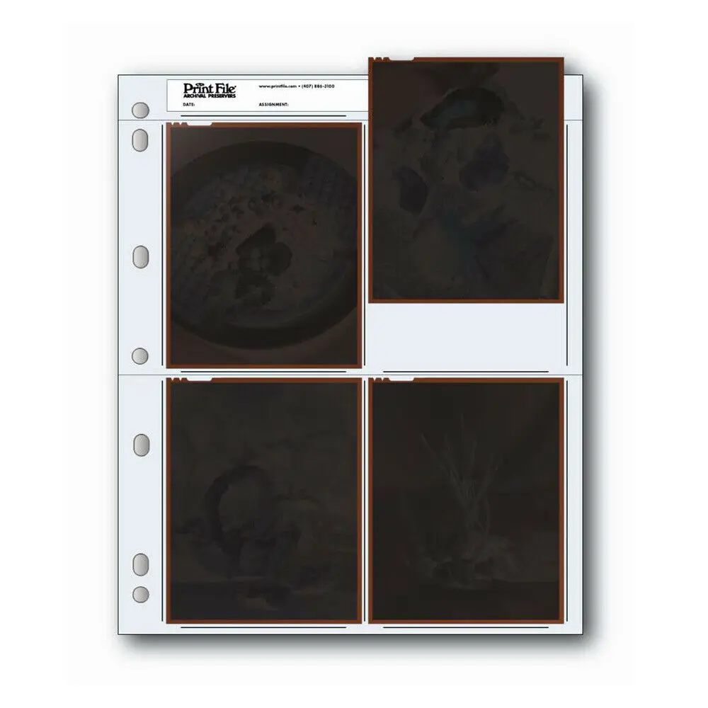 Printfile 4X5 Pellicola Negativa Preserver Pagine 4X5 Film Sacchetti Senza Acidi Raccoglitore Standard 45 Fotocamera Di Grande Formato