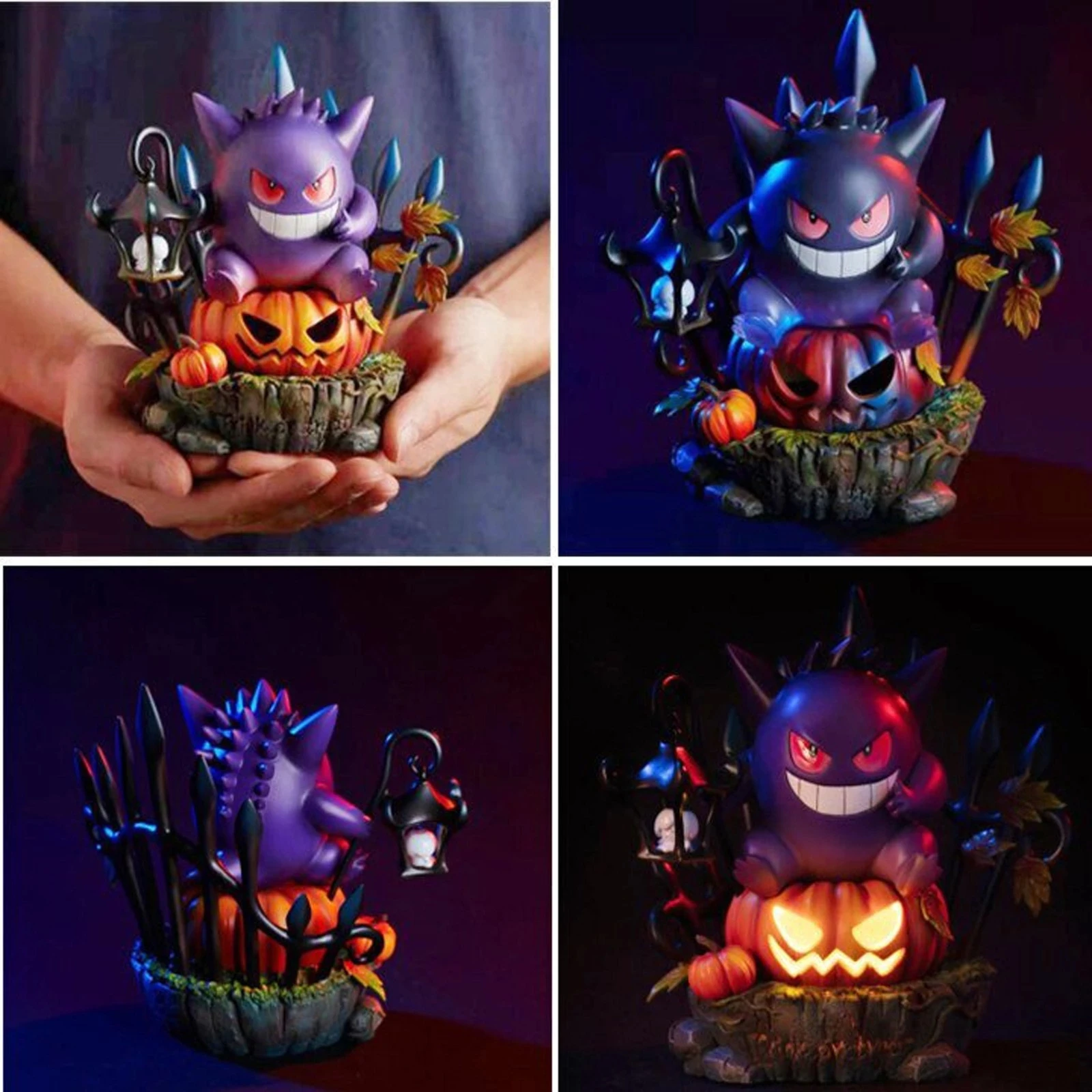Decorazioni Di Halloween Per La Casa Zucca Di Halloween Gengar-King Light Pokemon, Decorazioni Per Figure Ornamenti In Resina Decorazioni Per Feste
