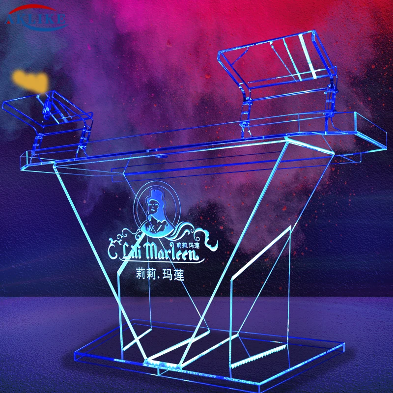 2024 Dj Table Funktion One Illuminato Dj Facciata Aklike Dj Mixer Controller Booth Acrilico Logo Personalizzato Mobili Scrivania