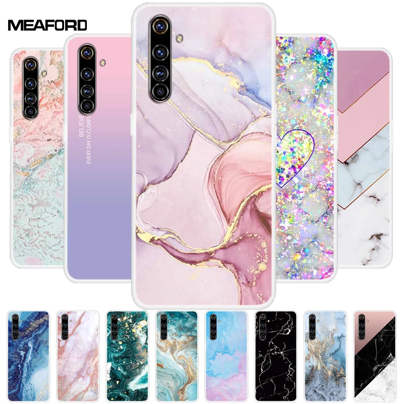 Per Realme X50 Pro 5G Custodia 6.44 "Marble Soft Tpu Custodia In Silicone Trasparente Per Oppo Realme X50 5G Cover Posteriore X50 Pro Trasparente