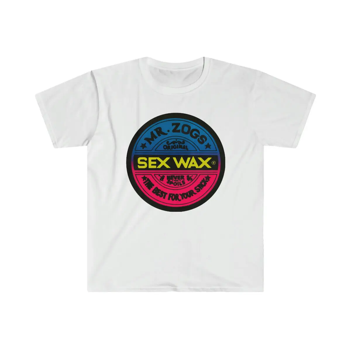 Mr. Zogs Sex Wax Large Classic Logo Premium T-Shirt Outlaw Surf Maniche Lunghe O Corte