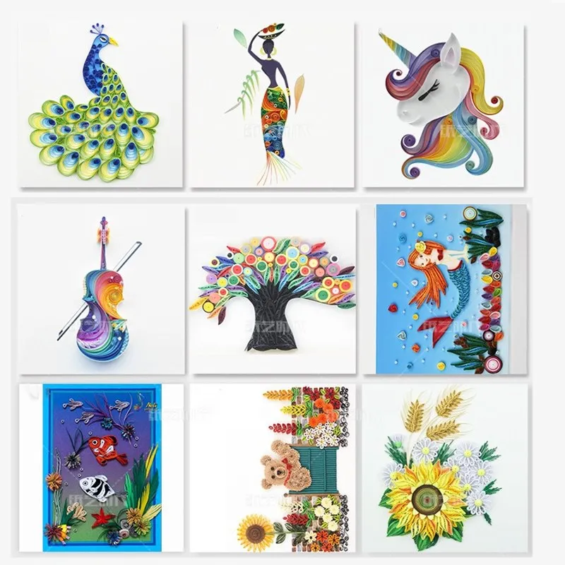 A4 Stencil Quilling Paper Art Paper Filigrana Pattern Quilling Paper Template Origami Template Wall Art