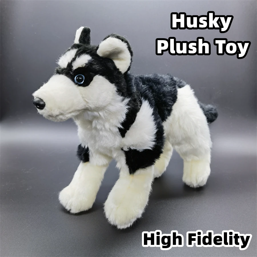 Husky Dog High Fidelity Anime Cute Plushie Eskimo Sled Dog Peluche Animali Realistici Simulazione Bambola Di Pezza Kawai Toy Kids