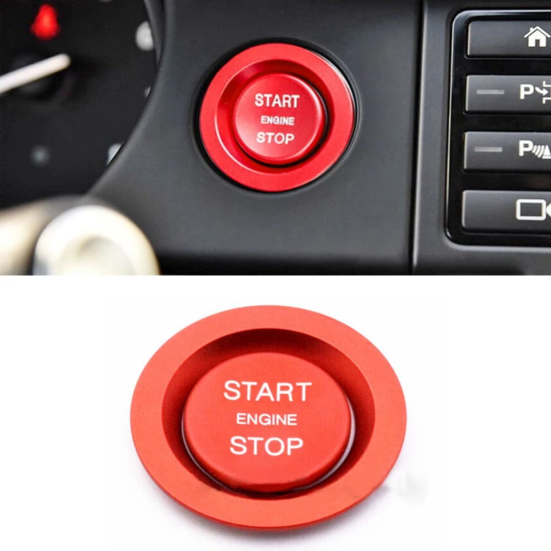 Red Car Interior Engine Start Stop Button Cover Trim Fit For Land Rover Discovery Range Rover Jaguar Xe Xj Xf Xfr Lega Di Alluminio