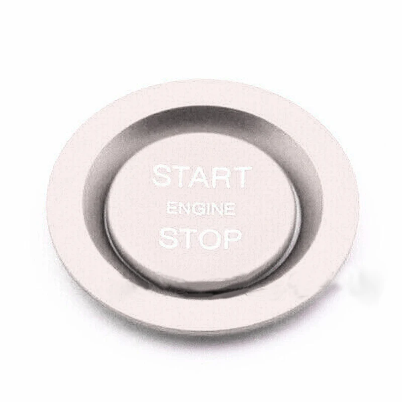 Car Interior Engine Start Stop Button Cover Trim Fit For Land Rover Discovery Range Rover Jaguar Xe Xj Xf Argento Lega Di Alluminio