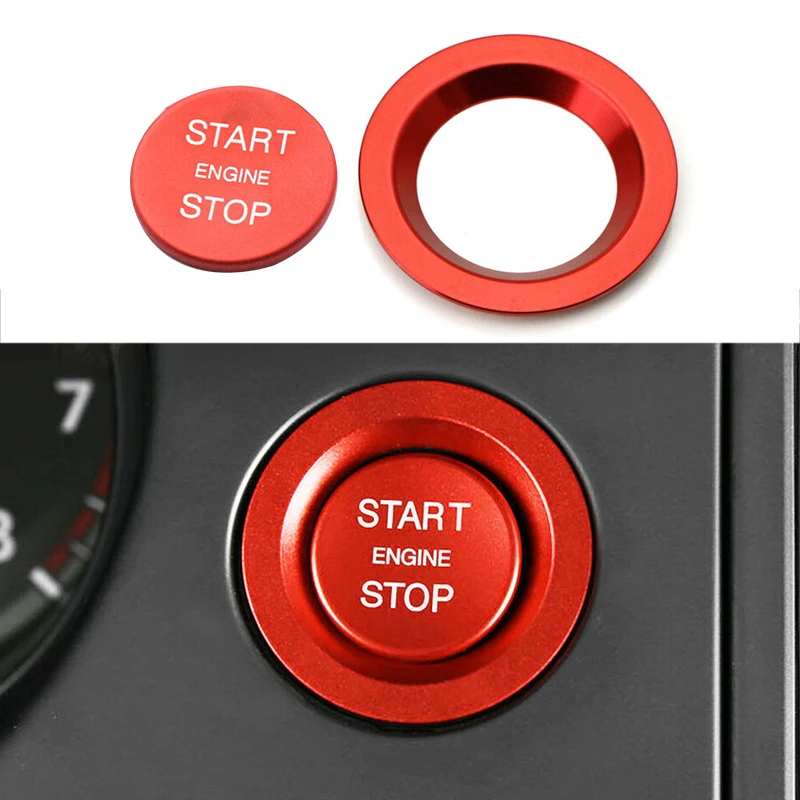 Car Interior Engine Start Stop Button Cover Trim Lega Di Alluminio Rossa Adatta Per Land Rover Discovery Range Rover Jaguar Xe Xj Xf Xfr