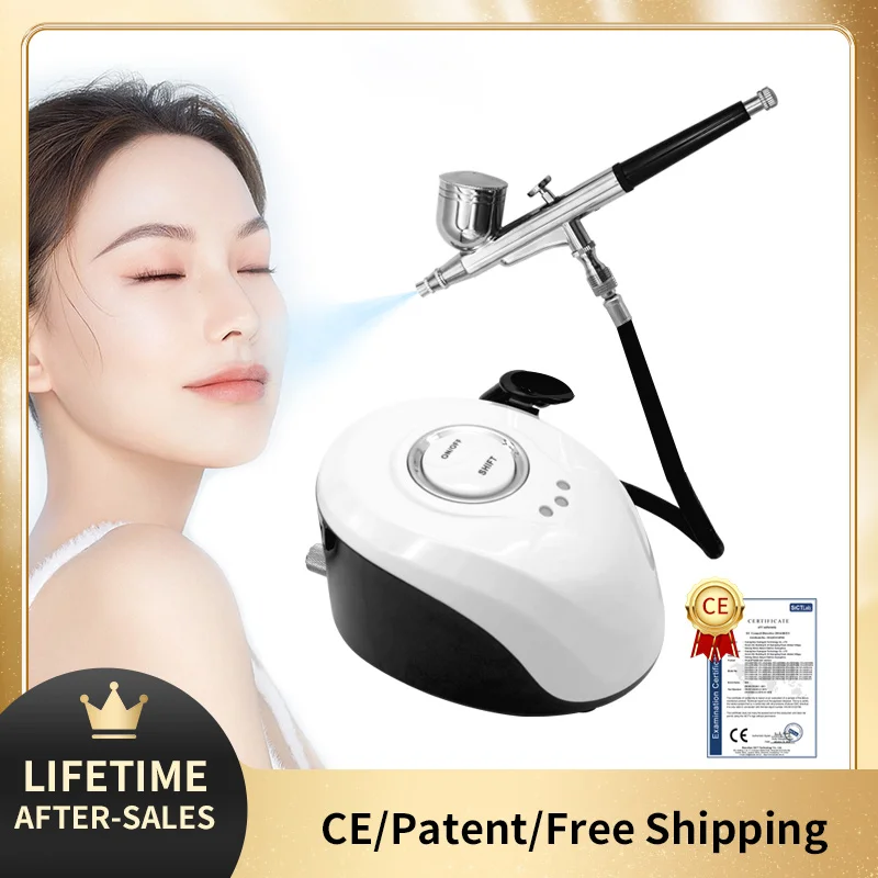 Mini Compressore D'Aria Con Spazzola D'Aria Professionale Multifunzionale Nail Art Sp Pelle Idratante Viso Vapore Ossigeno Eiettore