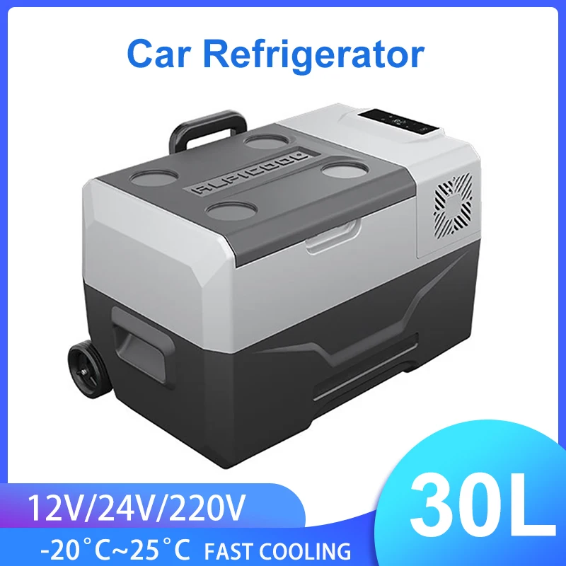 30L Frigorifero Per Auto Alpicool Mini Frigorifero Portatile 12V/24V Compressore Ice Box Campeggio Congelatore 220V Uso Domestico Veicolo Camion