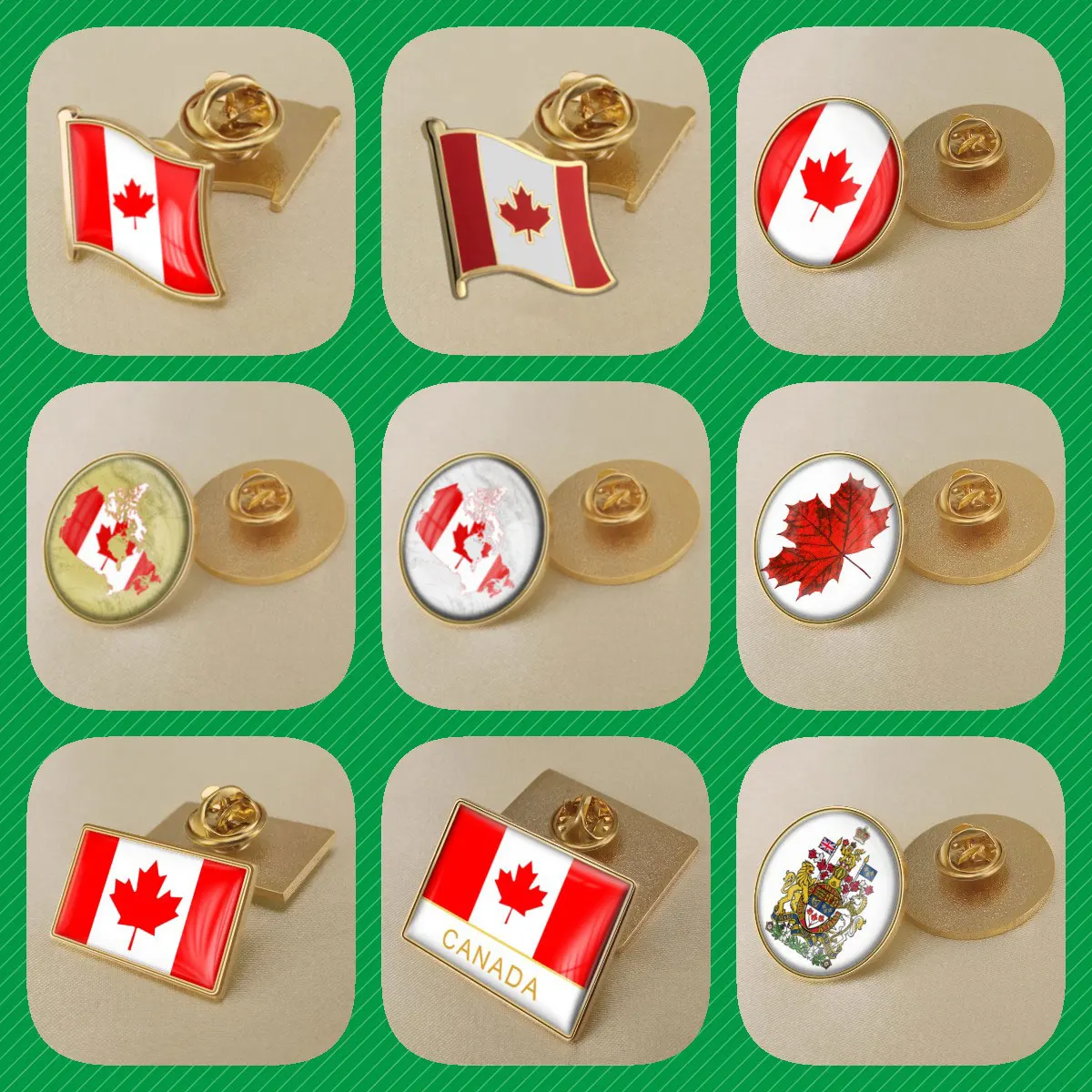 Canada Canadian Map Flag Emblema Nazionale Spille Distintivi Spille Da Bavero