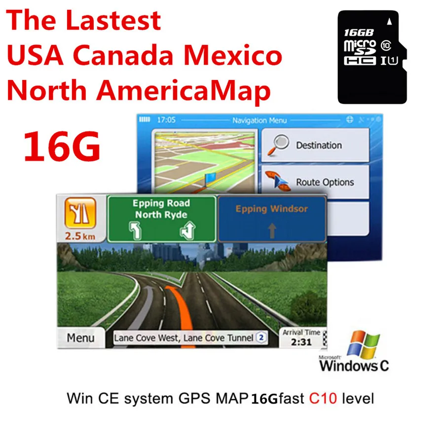 16G Gps Map Sd Card Nord America Canada Messico Adatto Per Sistema Wce Autoradio Autoradio Navigazione Gps