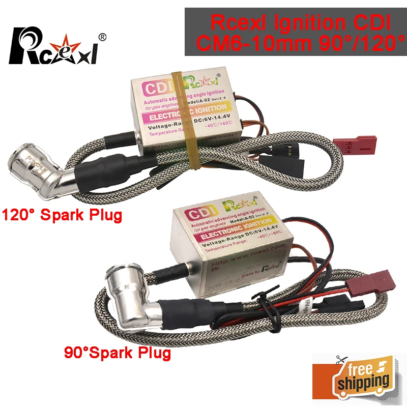 Rcexl Accensione Cdi Cm6-10Mm 90 O 120 Gradi Spark Plug Dle Gas Motore A Benzina Per Dle20/Dle30/Dle55/Crrcpro Gp26R/Gp50R/Dle20Ra