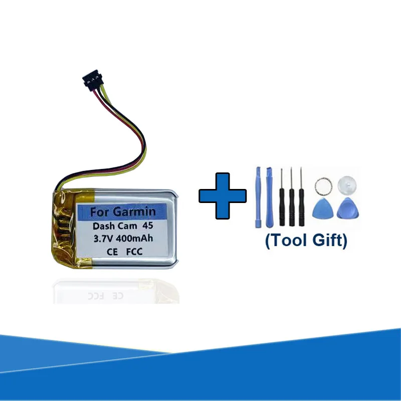 Strumenti Regalo + 400Mah 361-00103-00 Batteria Per Garmin Dash Cam 45 46 55 56 66W Drive Recoder Batterie Akku