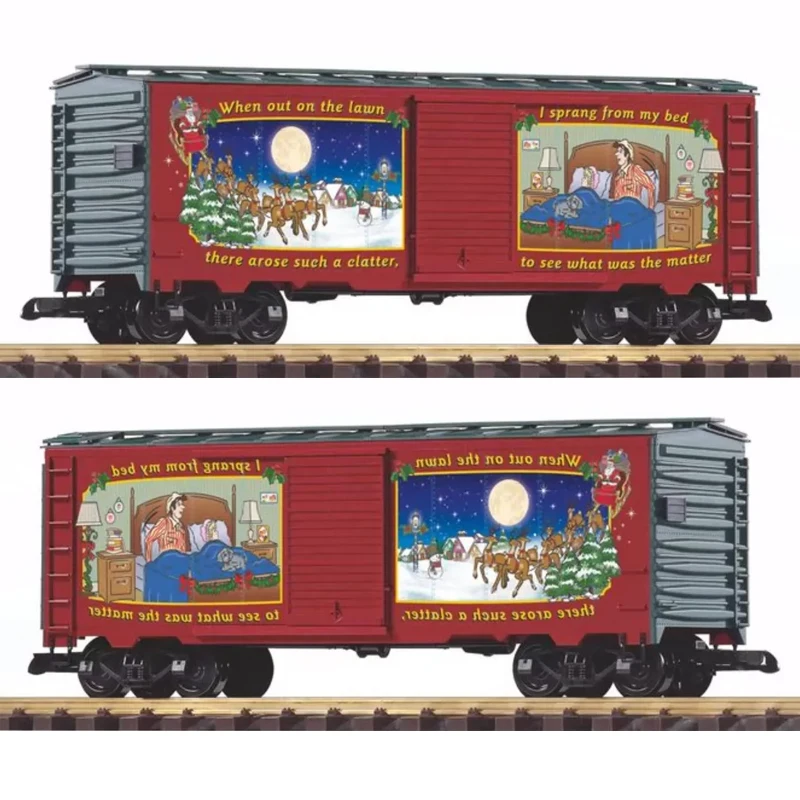 Piko Train Model Freight Car 1:22.5G Scale Christmas Painting Steel Car Freight Car 38905 Electric Train Toy