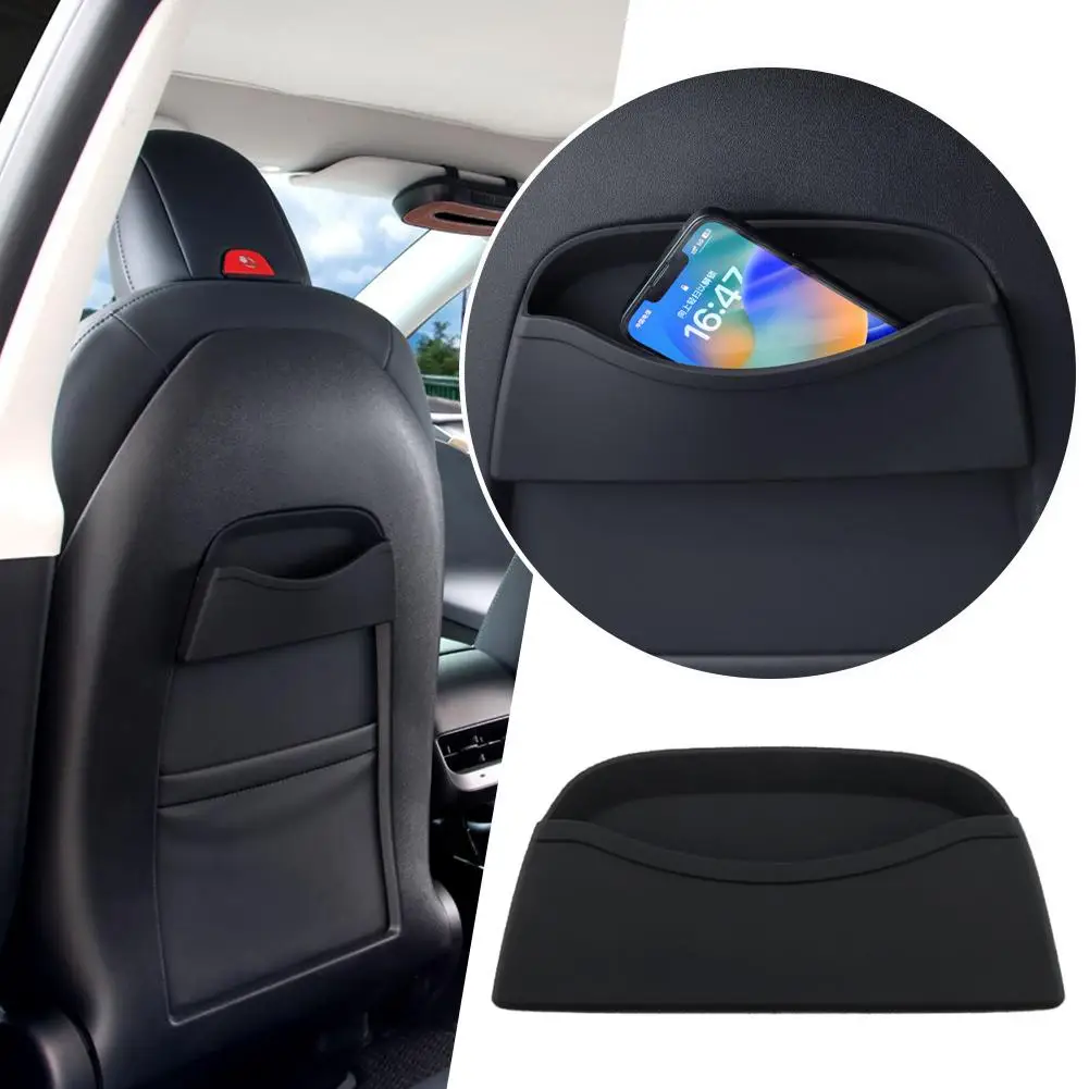 Per Tesla Model 3 Y Seat Back Storage Box Pocket Silicone Storage Box Organizer Tray X2K7