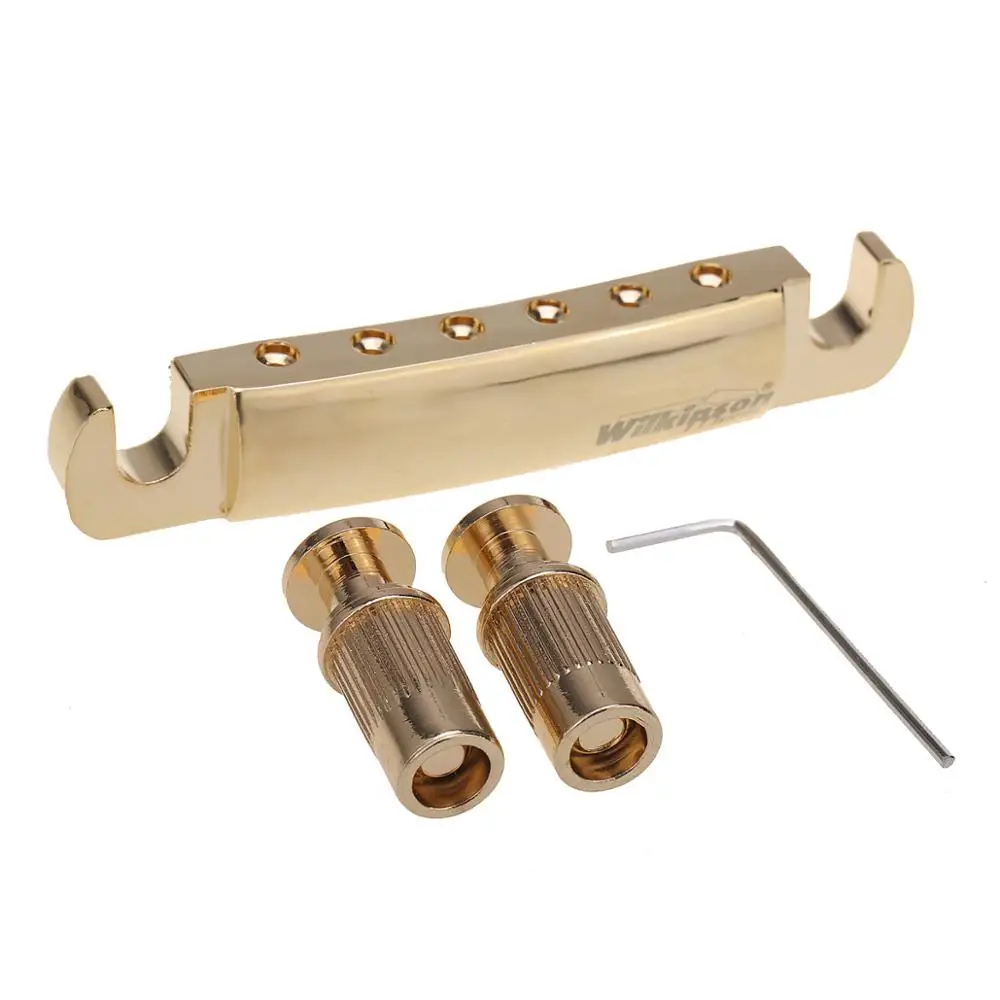 Wilfreddy 52.5Mm(2-1/2 Pollici) Spaziatura Corde Tune-O-Matic Stop Tailpiece Per Chitarra Gibson/Epiphone Les Paul Style, Oro
