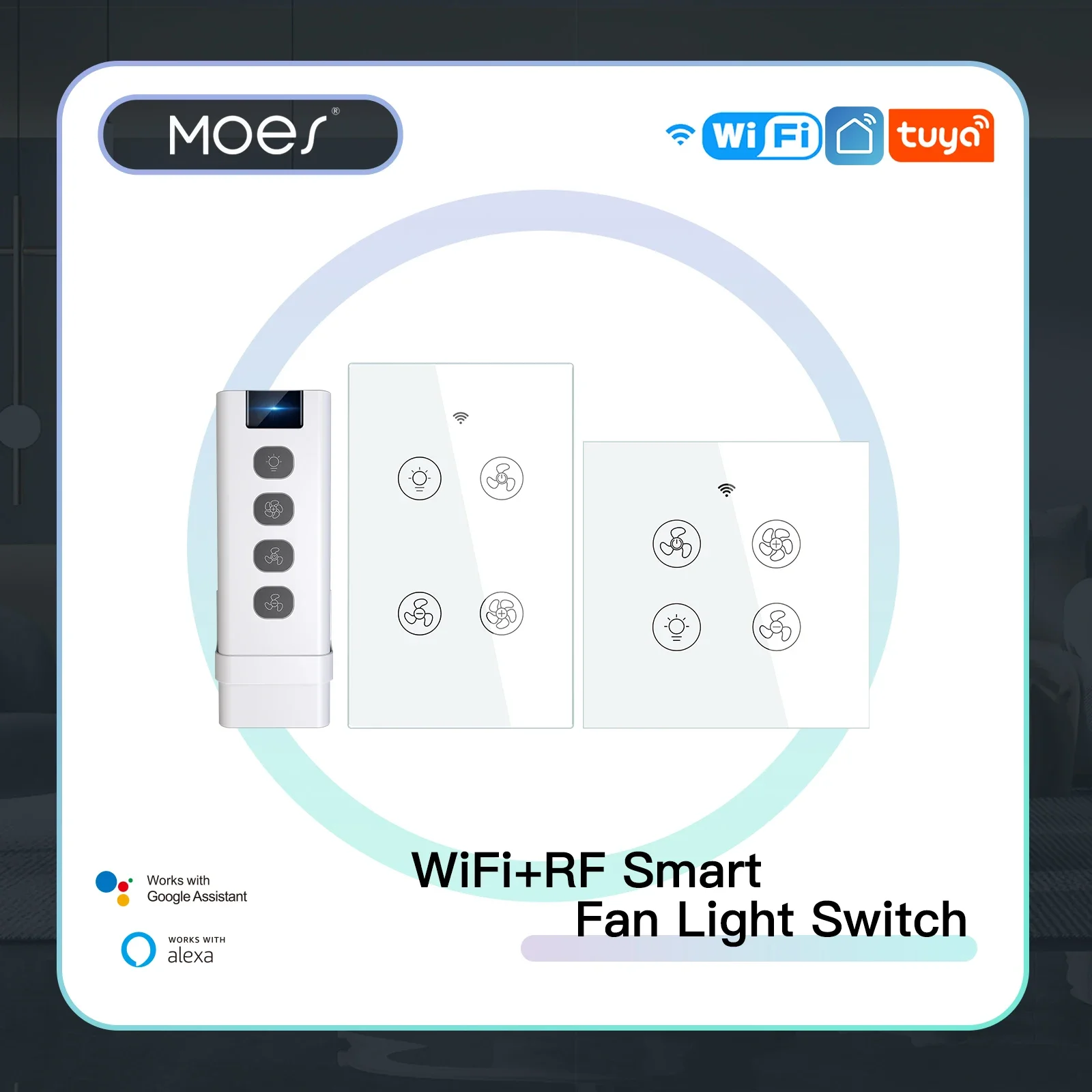 Nuovo Wifi Rf Smart Ventilatore A Soffitto 2/3 Way Control Smart Life/Tuya App Rf Telecomando Velocità Alexa Google Home Compatibile