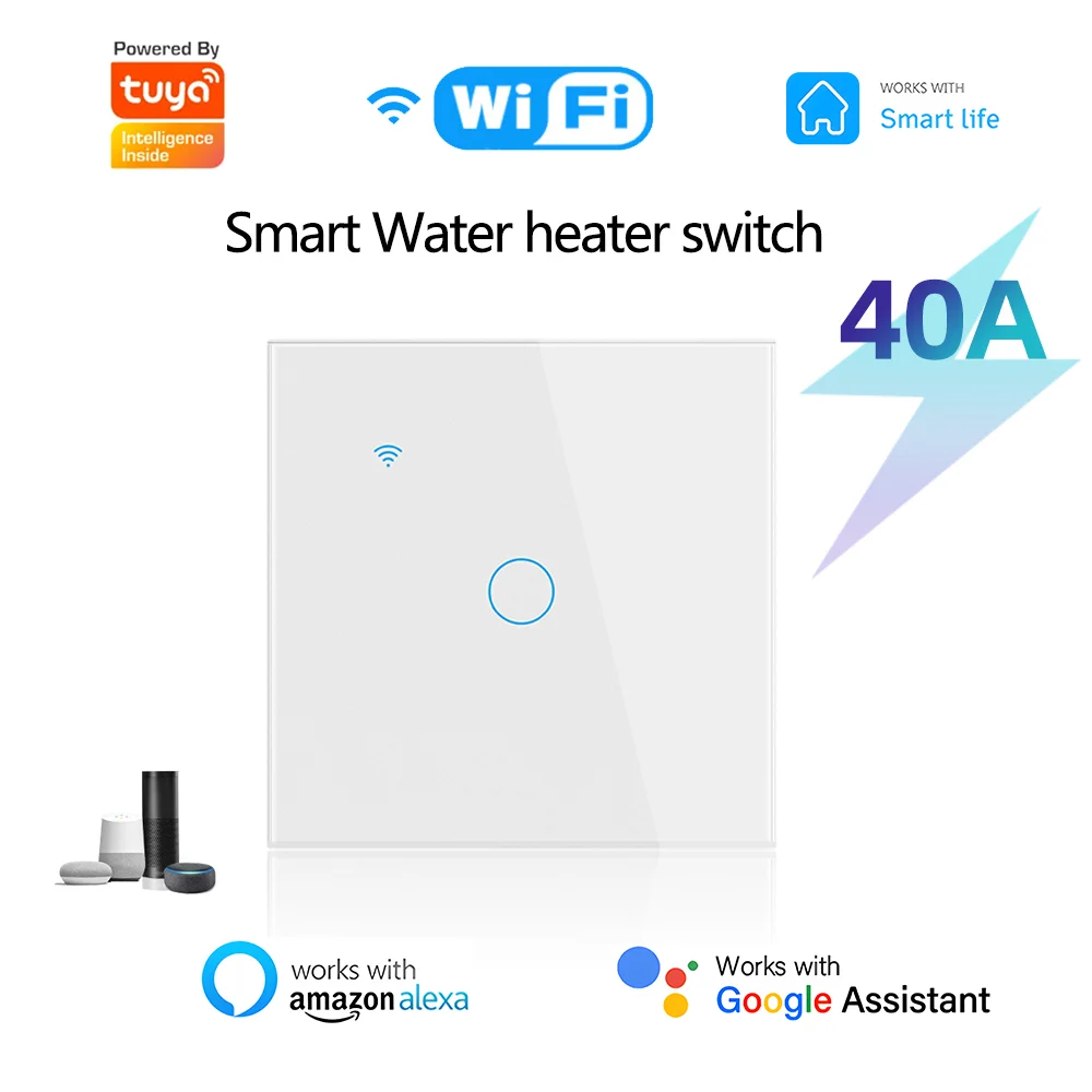 Tuya Wifi Smart Boiler Switch Scaldabagno Eu 40A 8000W Home Automation Timer Voice Smart Home Funziona Con Alexa Google Home