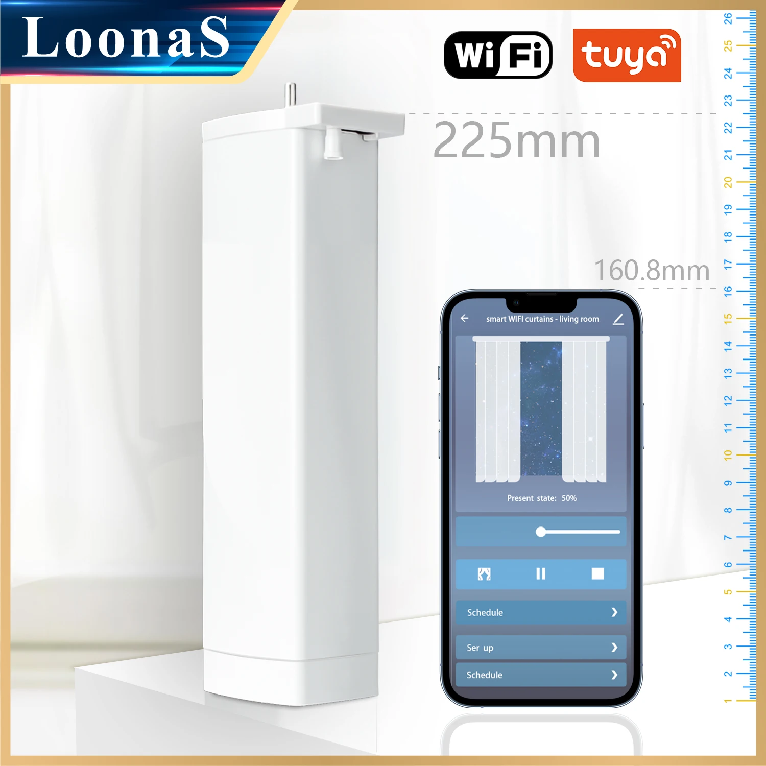 3Rd Generation Shorter Tuya Wifi Electric Smart Curtain Motor Supporto Intelligente Controllo Vocale Alexa Google Assistant