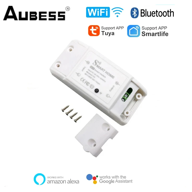 Tuya Bluetooth Wifi Smart Switch 10A Mini Smart Switch Wifi Realy Smart Life App Control Smart Home Funziona Con Alexa Google Home