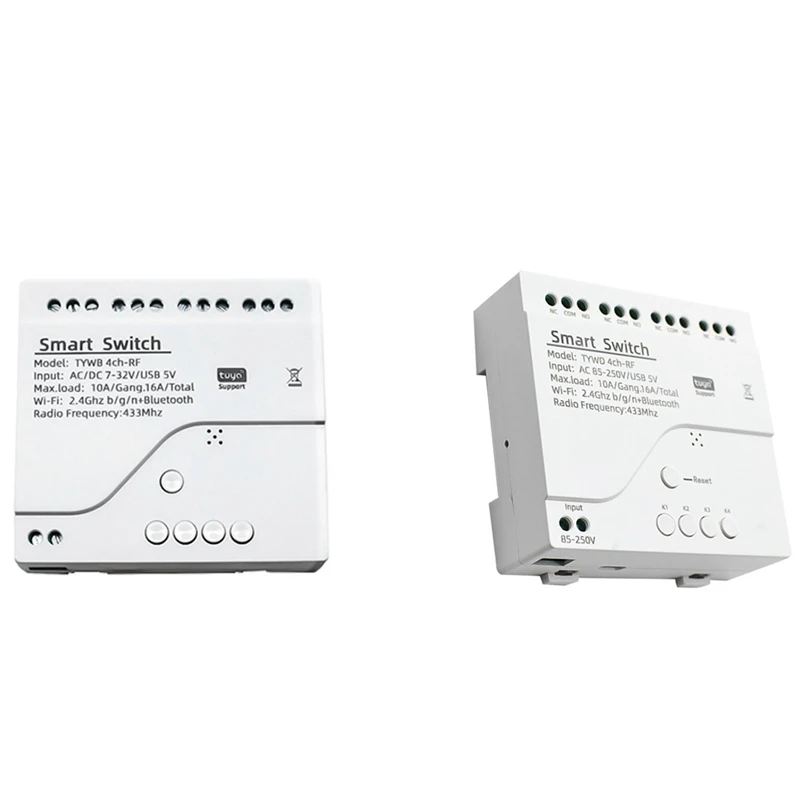 Nuovo Tuya Smart Wifi Motor Switch Module Rf 433 Radio Remote Control 4Ch Inching Relay Per Alexa Google Home, 4Ch