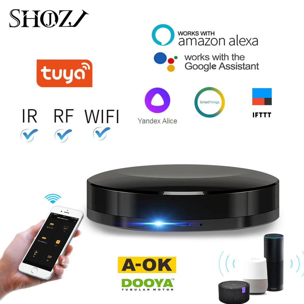 Tuya Wifi + Ir + Rf Switch Telecomando Dooya Aok Automazione Compatibile Funziona Con Smartthings Yandex Alice Alexa Google