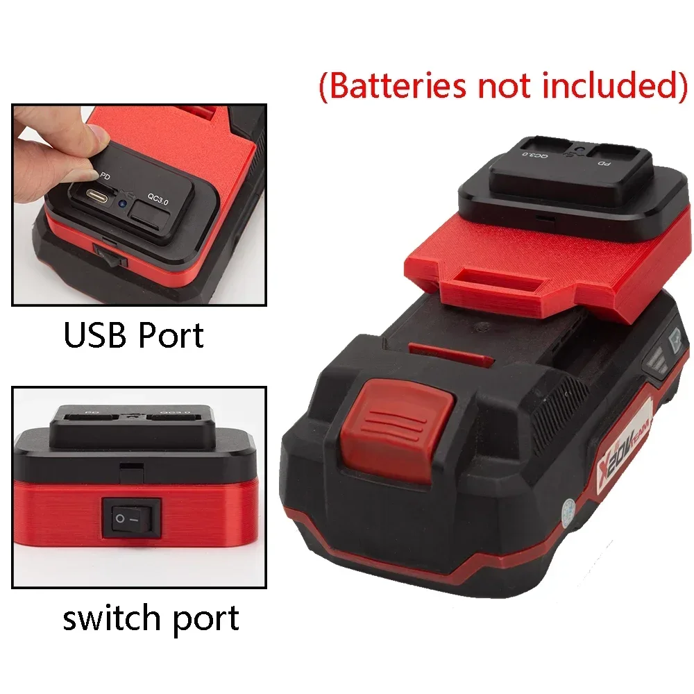 Per Batteria Agli Ioni Di Litio Lidl Parkside 20V Caricabatterie Rapido Adattatore Di Alimentazione Usb Pd/Qc3.0-Accessori Per Utensili Elettrici (Bat