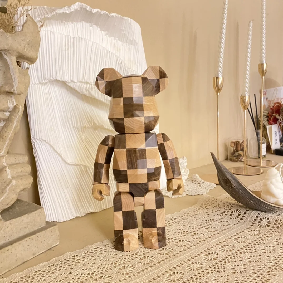 Rhombus Scacchiera Checker Bear Bearbrick 28Cm Kimokuchess 400% Con Scacchiera Nordamericana E Figure Di Acero